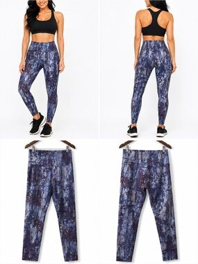 Bally | NWOT Bangladesh Blue Abstract Print High-Waist Leggings (size M)